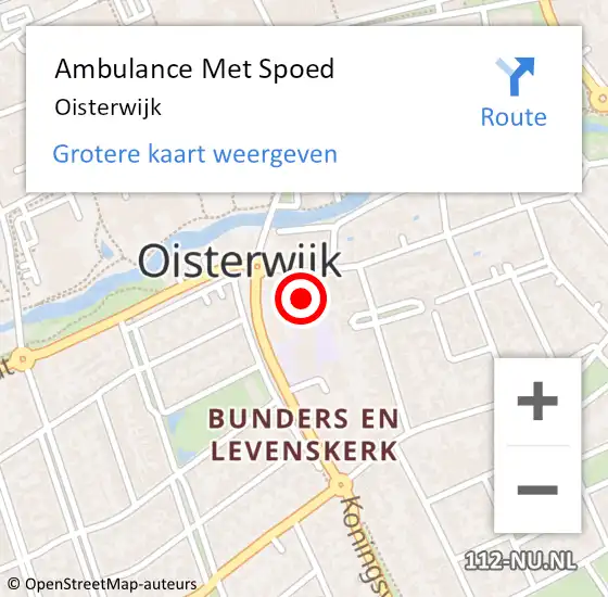 Locatie op kaart van de 112 melding: Ambulance Met Spoed Naar Oisterwijk op 24 maart 2024 08:46