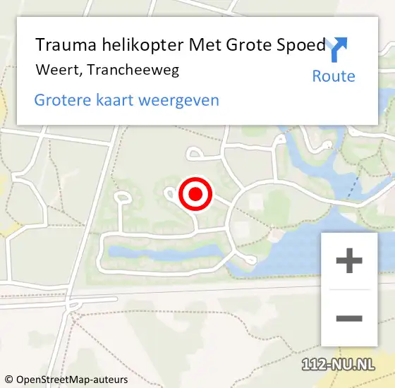 Locatie op kaart van de 112 melding: Trauma helikopter Met Grote Spoed Naar Weert, Trancheeweg op 24 maart 2024 08:46