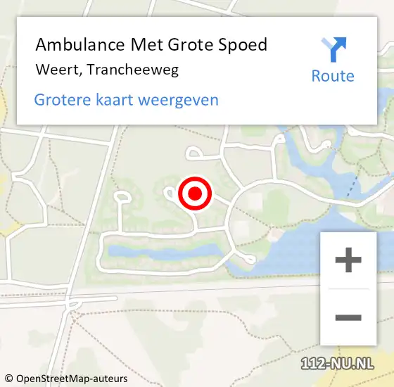 Locatie op kaart van de 112 melding: Ambulance Met Grote Spoed Naar Weert, Trancheeweg op 24 maart 2024 08:50