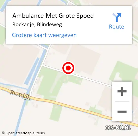 Locatie op kaart van de 112 melding: Ambulance Met Grote Spoed Naar Rockanje, Blindeweg op 24 maart 2024 09:04