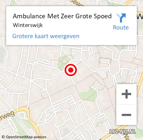 Locatie op kaart van de 112 melding: Ambulance Met Zeer Grote Spoed Naar Winterswijk op 24 maart 2024 09:10