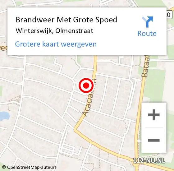 Locatie op kaart van de 112 melding: Brandweer Met Grote Spoed Naar Winterswijk, Olmenstraat op 24 maart 2024 09:20