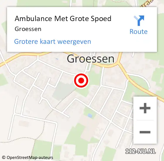 Locatie op kaart van de 112 melding: Ambulance Met Grote Spoed Naar Groessen op 24 maart 2024 09:34