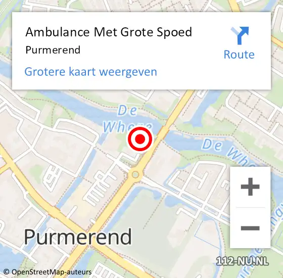 Locatie op kaart van de 112 melding: Ambulance Met Grote Spoed Naar Purmerend op 24 maart 2024 09:46