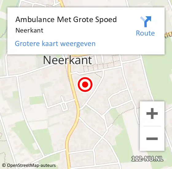 Locatie op kaart van de 112 melding: Ambulance Met Grote Spoed Naar Neerkant op 24 maart 2024 10:17