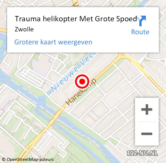 Locatie op kaart van de 112 melding: Trauma helikopter Met Grote Spoed Naar Zwolle op 24 maart 2024 10:31