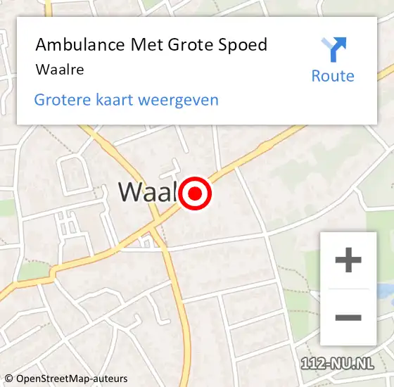Locatie op kaart van de 112 melding: Ambulance Met Grote Spoed Naar Waalre op 24 maart 2024 10:36