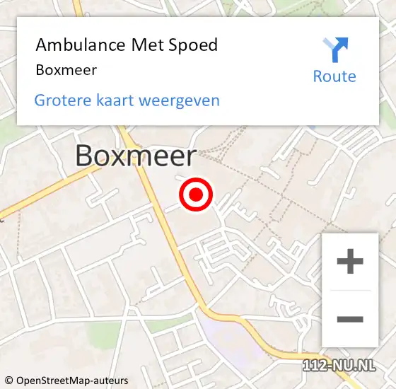 Locatie op kaart van de 112 melding: Ambulance Met Spoed Naar Boxmeer op 24 maart 2024 10:46