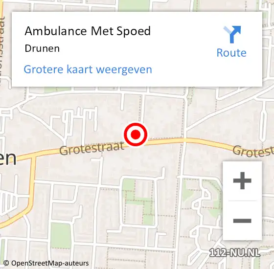 Locatie op kaart van de 112 melding: Ambulance Met Spoed Naar Drunen op 24 maart 2024 10:58