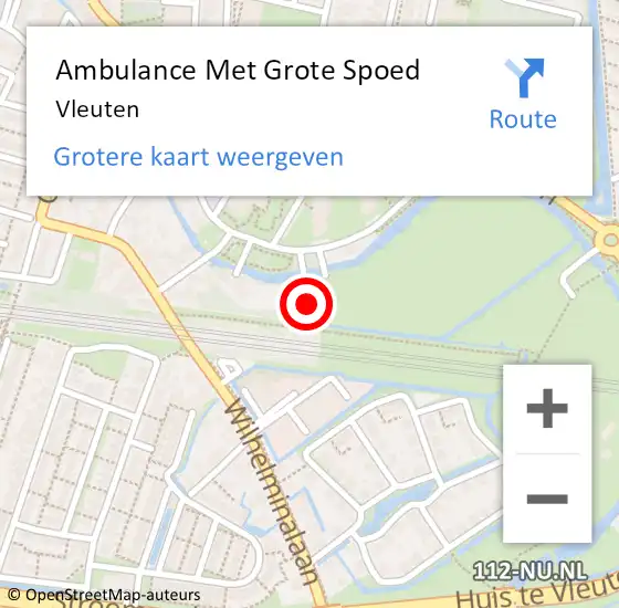 Locatie op kaart van de 112 melding: Ambulance Met Grote Spoed Naar Vleuten op 24 maart 2024 11:03