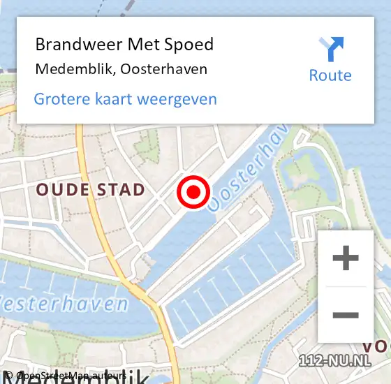 Locatie op kaart van de 112 melding: Brandweer Met Spoed Naar Medemblik, Oosterhaven op 24 maart 2024 11:20