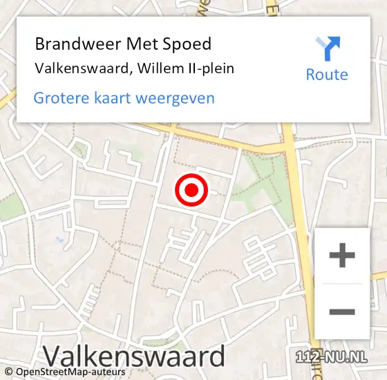 Locatie op kaart van de 112 melding: Brandweer Met Spoed Naar Valkenswaard, Willem II-plein op 24 maart 2024 11:26