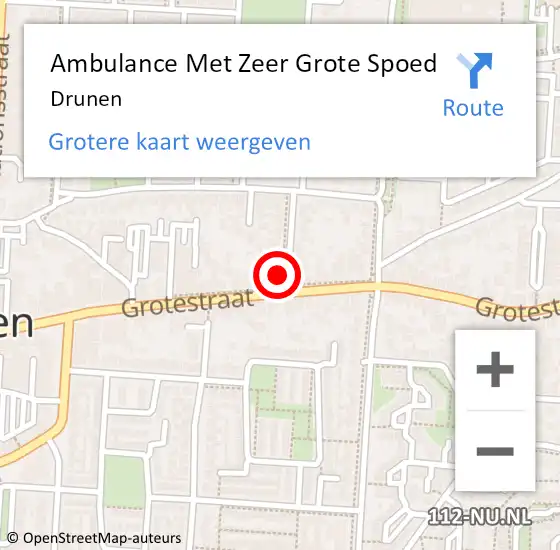 Locatie op kaart van de 112 melding: Ambulance Met Zeer Grote Spoed Naar Drunen op 24 maart 2024 11:52