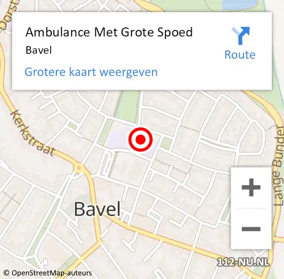 Locatie op kaart van de 112 melding: Ambulance Met Grote Spoed Naar Bavel op 24 maart 2024 12:23