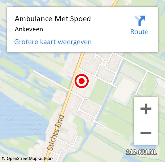 Locatie op kaart van de 112 melding: Ambulance Met Spoed Naar Ankeveen op 24 maart 2024 12:33