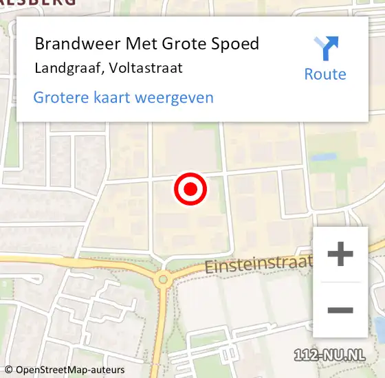 Locatie op kaart van de 112 melding: Brandweer Met Grote Spoed Naar Landgraaf, Voltastraat op 24 maart 2024 13:07