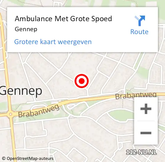 Locatie op kaart van de 112 melding: Ambulance Met Grote Spoed Naar Gennep op 24 maart 2024 13:59