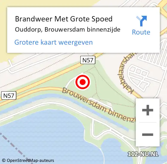 Locatie op kaart van de 112 melding: Brandweer Met Grote Spoed Naar Ouddorp, Brouwersdam binnenzijde op 24 maart 2024 14:39