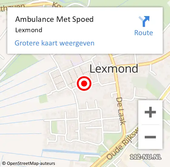Locatie op kaart van de 112 melding: Ambulance Met Spoed Naar Lexmond op 24 maart 2024 15:12