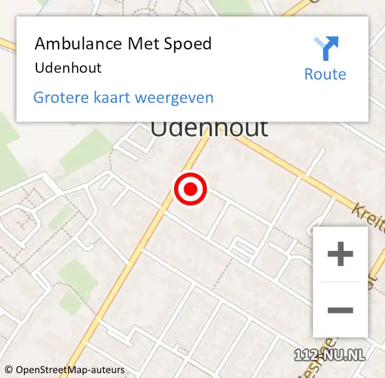 Locatie op kaart van de 112 melding: Ambulance Met Spoed Naar Udenhout op 24 maart 2024 15:23