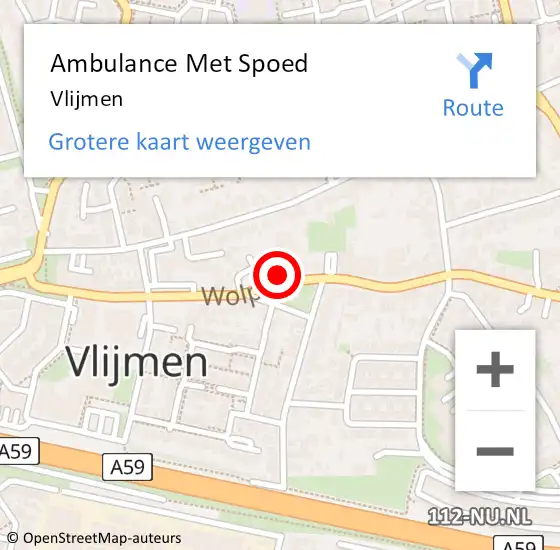 Locatie op kaart van de 112 melding: Ambulance Met Spoed Naar Vlijmen op 24 maart 2024 15:31