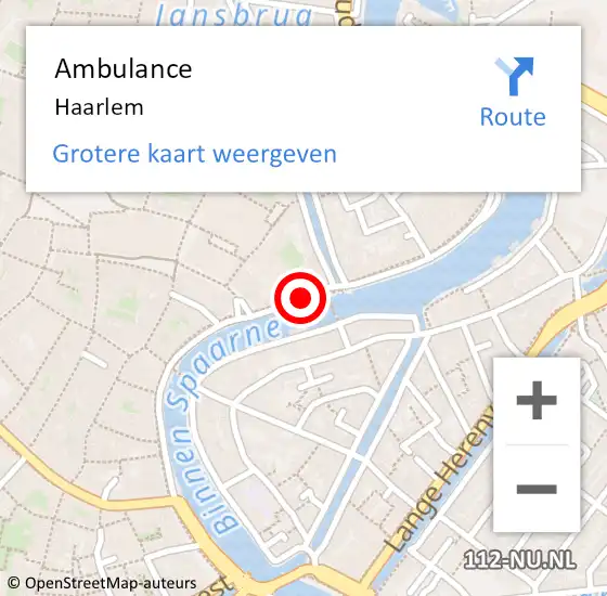 Locatie op kaart van de 112 melding: Ambulance Haarlem op 24 maart 2024 15:46