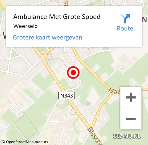 Locatie op kaart van de 112 melding: Ambulance Met Grote Spoed Naar Weerselo op 24 maart 2024 15:48