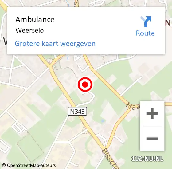 Locatie op kaart van de 112 melding: Ambulance Weerselo op 24 maart 2024 15:53