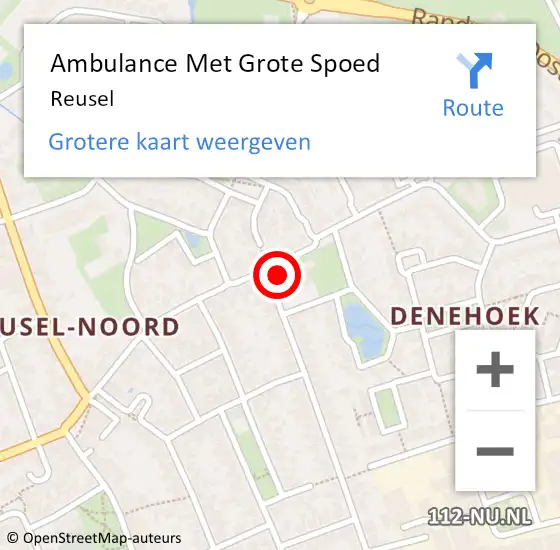 Locatie op kaart van de 112 melding: Ambulance Met Grote Spoed Naar Reusel op 24 maart 2024 16:33