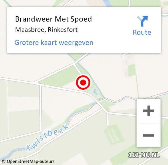 Locatie op kaart van de 112 melding: Brandweer Met Spoed Naar Maasbree, Rinkesfort op 24 maart 2024 17:38