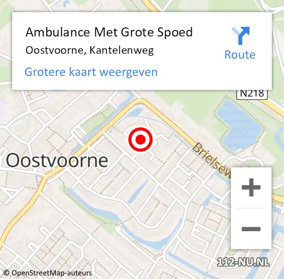Locatie op kaart van de 112 melding: Ambulance Met Grote Spoed Naar Oostvoorne, Kantelenweg op 24 maart 2024 17:44