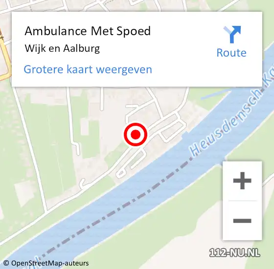Locatie op kaart van de 112 melding: Ambulance Met Spoed Naar Wijk en Aalburg op 24 maart 2024 17:54