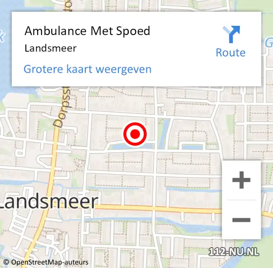 Locatie op kaart van de 112 melding: Ambulance Met Spoed Naar Landsmeer op 24 maart 2024 19:09