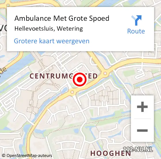 Locatie op kaart van de 112 melding: Ambulance Met Grote Spoed Naar Hellevoetsluis, Wetering op 24 maart 2024 19:14