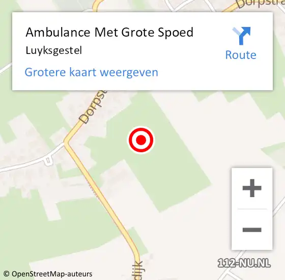 Locatie op kaart van de 112 melding: Ambulance Met Grote Spoed Naar Luyksgestel op 24 maart 2024 19:42