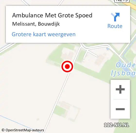 Locatie op kaart van de 112 melding: Ambulance Met Grote Spoed Naar Melissant, Bouwdijk op 24 maart 2024 19:55