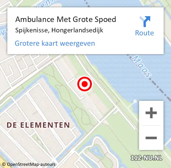 Locatie op kaart van de 112 melding: Ambulance Met Grote Spoed Naar Spijkenisse, Hongerlandsedijk op 24 maart 2024 20:01