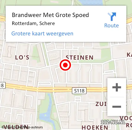 Locatie op kaart van de 112 melding: Brandweer Met Grote Spoed Naar Rotterdam, Schere op 24 maart 2024 21:28