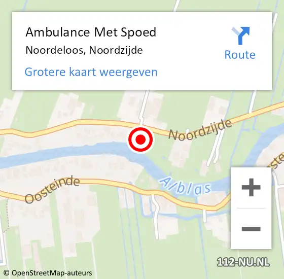 Locatie op kaart van de 112 melding: Ambulance Met Spoed Naar Noordeloos, Noordzijde op 25 maart 2024 00:12