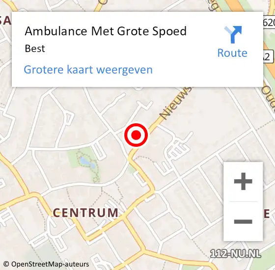 Locatie op kaart van de 112 melding: Ambulance Met Grote Spoed Naar Best op 25 maart 2024 01:08