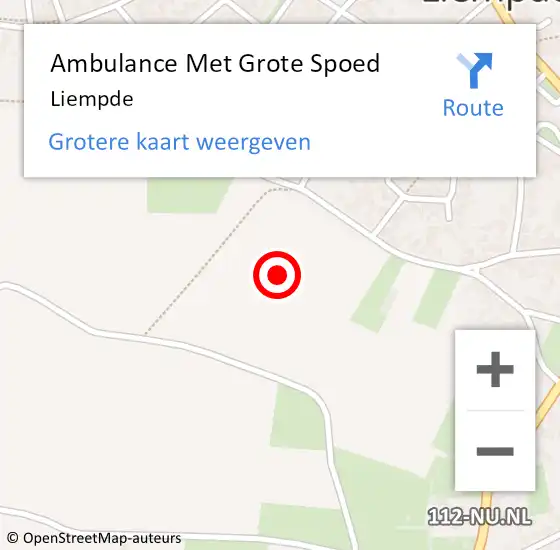 Locatie op kaart van de 112 melding: Ambulance Met Grote Spoed Naar Liempde op 25 maart 2024 01:28