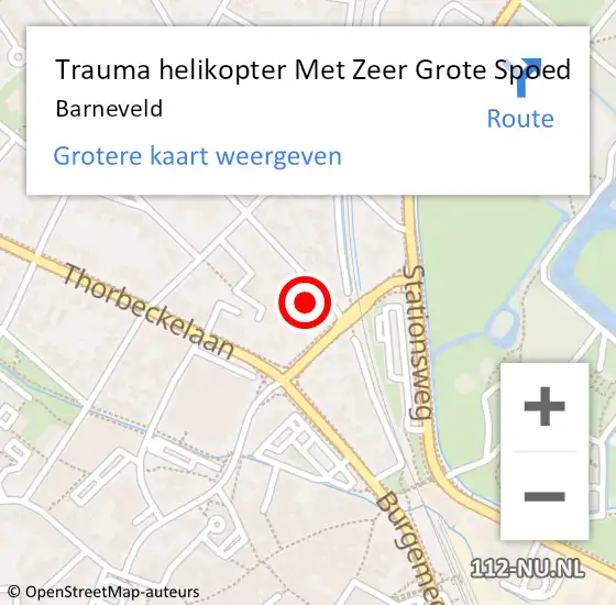 Locatie op kaart van de 112 melding: Trauma helikopter Met Zeer Grote Spoed Naar Barneveld op 25 maart 2024 01:49