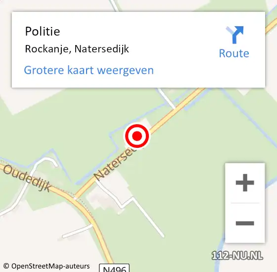 Locatie op kaart van de 112 melding: Politie Rockanje, Natersedijk op 25 maart 2024 03:03