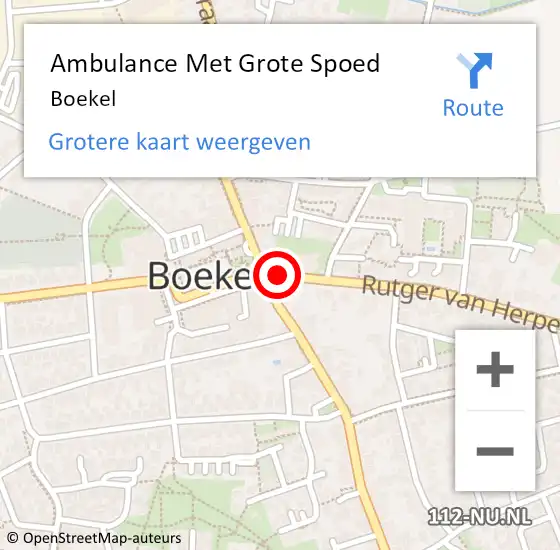 Locatie op kaart van de 112 melding: Ambulance Met Grote Spoed Naar Boekel op 25 maart 2024 03:53