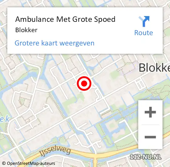 Locatie op kaart van de 112 melding: Ambulance Met Grote Spoed Naar Blokker op 25 maart 2024 05:57
