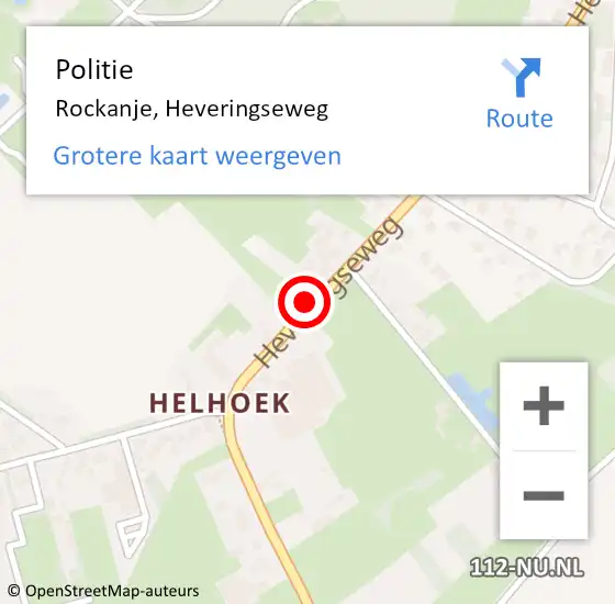 Locatie op kaart van de 112 melding: Politie Rockanje, Heveringseweg op 25 maart 2024 06:30