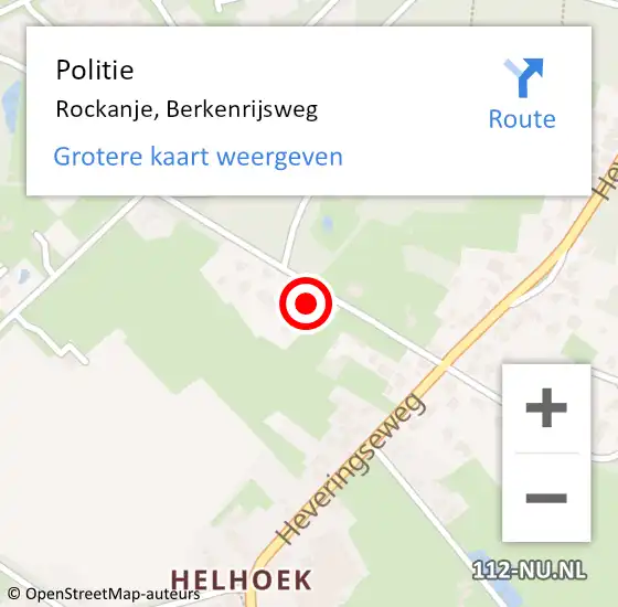 Locatie op kaart van de 112 melding: Politie Rockanje, Berkenrijsweg op 25 maart 2024 06:54