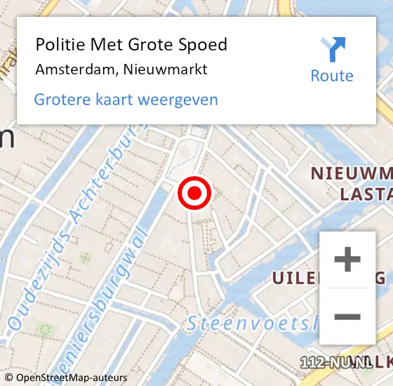 Locatie op kaart van de 112 melding: Politie Met Grote Spoed Naar Amsterdam, Nieuwmarkt op 25 maart 2024 07:29