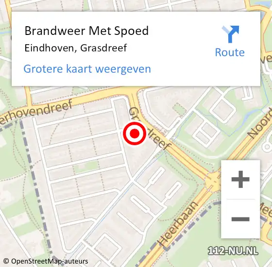 Locatie op kaart van de 112 melding: Brandweer Met Spoed Naar Eindhoven, Grasdreef op 25 maart 2024 07:36