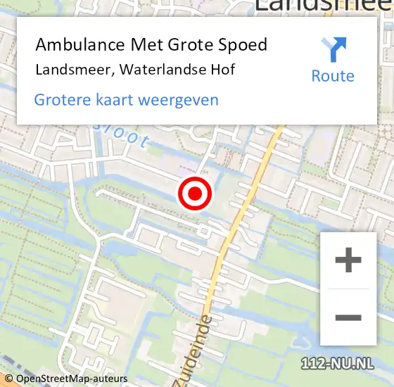 Locatie op kaart van de 112 melding: Ambulance Met Grote Spoed Naar Landsmeer, Waterlandse Hof op 25 maart 2024 08:12